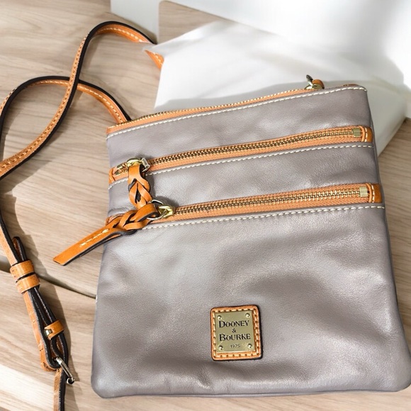 Dooney & Bourke Handbags - DOONEY & BOURKE Penrose Triple Zip Crossbody Leather Crossbody Bag EUC